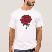 Elegant gedetailleerd roos T-shirt illustratie (Voorkant)