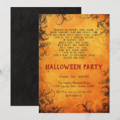 Elegant gedicht en duistere bomen Oranje Halloween Kaart (Voorkant / Achterkant)