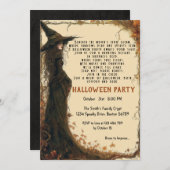 Elegant gedicht Spooktacular I Witch Beige Hallowe Kaart (Voorkant / Achterkant)