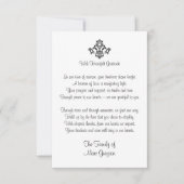 Elegant gedicht Sympathy Thank You Notes Bedankkaart (Voorkant)