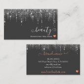 Elegant gedopte schijven met grafische zilverregen visitekaartje (Voorkant / Achterkant)