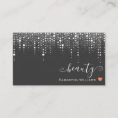 Elegant gedopte schijven met grafische zilverregen visitekaartje (Voorkant)