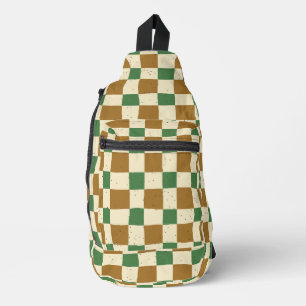 Elegant gedroogd blad Groen en bruin Klassieke rui Sling Bag