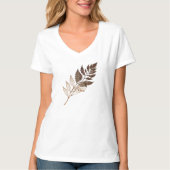 Elegant Gedroogd Bruin Blad Botanisch T-shirt (Voorkant)