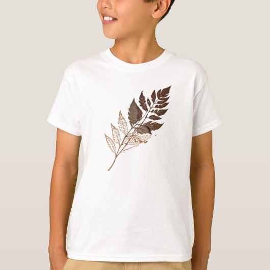 Elegant Gedroogd Bruin Blad Botanisch T-shirt (Voorkant)