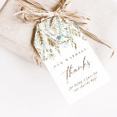 Elegant gedroogd gras & bloemen Favor Dank u Cadeaulabel