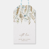 Elegant gedroogd gras & bloemen Favor Dank u Cadeaulabel (Achterkant)