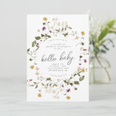 Elegant gedroogd onbewerkt Baby shower van Pampas  Kaart (Staand voorkant)