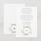 Elegant gedroogd wild bloem pampas Floral Wedding Informatiekaartje (Voorkant / Achterkant)
