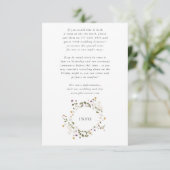 Elegant gedroogd wild bloem pampas Floral Wedding Informatiekaartje (Staand voorkant)