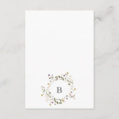 Elegant gedroogd wild bloem pampas Floral Wedding Informatiekaartje (Achterkant)