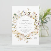 Elegant gedroogd wild bloem pampas Floral Wedding Kaart (Staand voorkant)