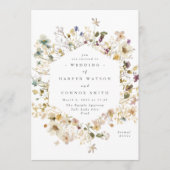 Elegant gedroogd wild bloem pampas Floral Wedding Kaart (Voorkant)