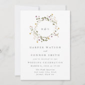 Elegant gedroogd wild bloem pampas Floral Wedding Kaart (Voorkant)