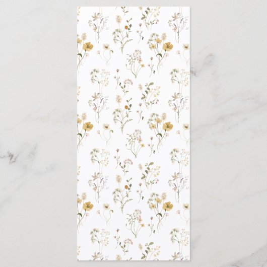 Elegant gedroogd wild bloem pampas Floral Wedding Menu (Achterkant)