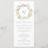 Elegant gedroogd wild bloem pampas Floral Wedding Menu (Voorkant)