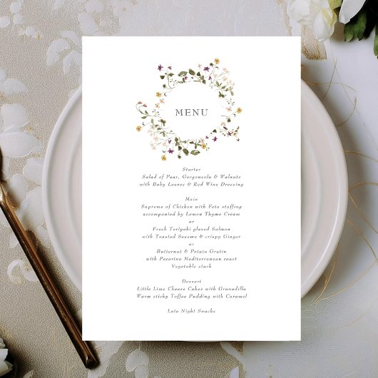 Elegant gedroogd wild bloem pampas Floral Wedding Menu