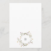 Elegant gedroogd wild bloem pampas Floral Wedding Menu (Achterkant)