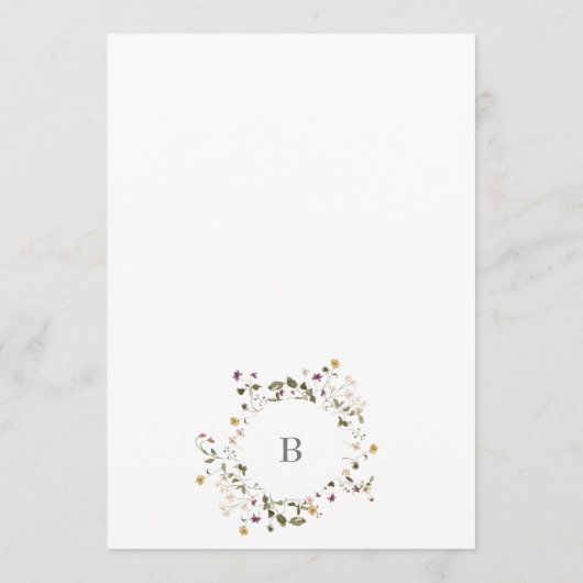 Elegant gedroogd wild bloem pampas Floral Wedding Menu (Achterkant)
