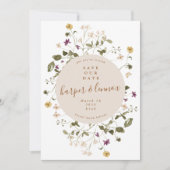 Elegant gedroogd wild bloem pampas Floral Wedding Save The Date (Voorkant)