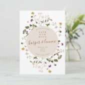 Elegant gedroogd wild bloem pampas Floral Wedding Save The Date (Staand voorkant)