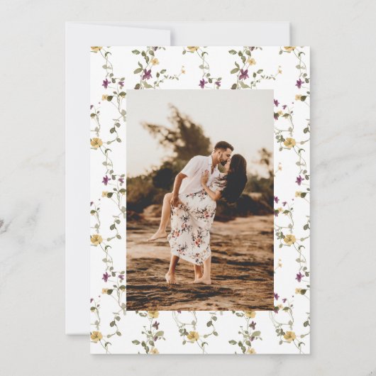 Elegant gedroogd wild bloem pampas Floral Wedding Save The Date (Achterkant)