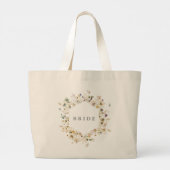 Elegant gedroogd wild Pampas Bride Wedding Grote Tote Bag (Achterkant)