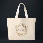 Elegant gedroogd wild Pampas Bride Wedding Grote Tote Bag<br><div class="desc">Elegant gedroogde wilde bloem Pampas Bride Wedding Large Canvas tas. Dit zal deel uitmaken van de suite.</div>