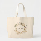 Elegant gedroogd wild Pampas Bride Wedding Grote Tote Bag (Voorkant)