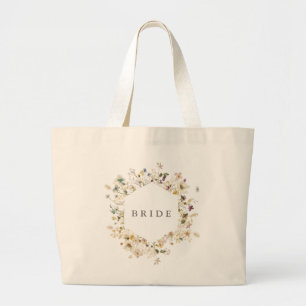 Elegant gedroogd wild Pampas Bride Wedding Grote Tote Bag