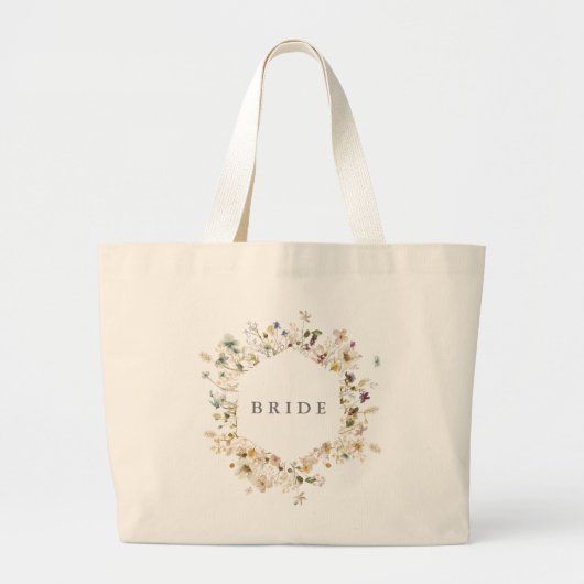 Elegant gedroogd wild Pampas Bride Wedding Grote Tote Bag (Voorkant)