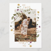 Elegant gedroogde wilde bloem Pampas Floral Foto t Save The Date (Achterkant)