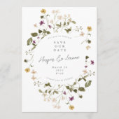 Elegant gedroogde wilde bloem Pampas Floral Foto t Save The Date (Voorkant)