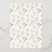 Elegant gedroogde wilde bloemen die echt Roos verb Folie Uitnodiging (Achterkant)