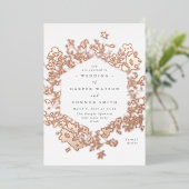 Elegant gedroogde wilde bloemen die echt Roos verb Folie Uitnodiging (Staand Voorkant)