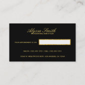 Elegant gedrukte Gold Foil Script Hair Stylist Visitekaartje (Achterkant)