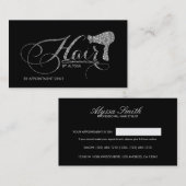 Elegant gedrukte Silver Glitter Script Hair Stylis Visitekaartje (Voorkant / Achterkant)