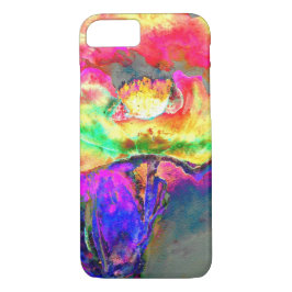 Elegant geel abstract Poppy Waterverf bloemig iPhone 8/7 Hoesje