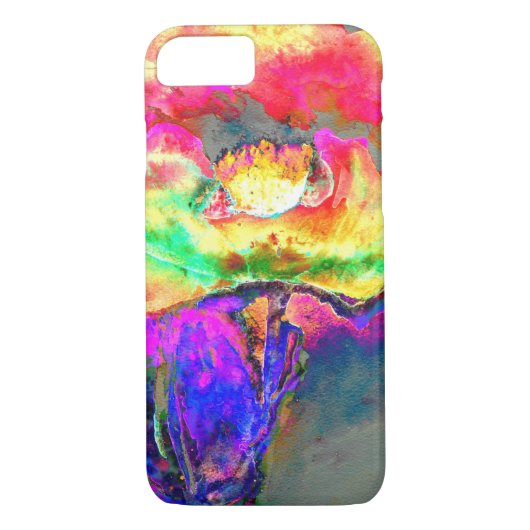 Elegant geel abstract Poppy Waterverf bloemig Case-Mate iPhone Case (Achterkant)