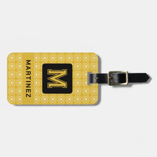 Elegant geel Bagagelabel voor Man (Voorkant horizontaal)