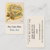 Elegant geel beige Roos Flower French Chic Visitekaartje (Voorkant / Achterkant)