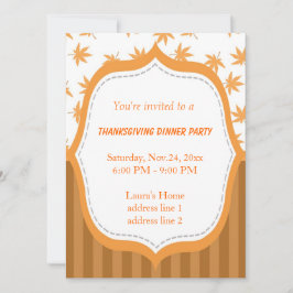 Elegant geel blad Thanksgiving diner Kaart