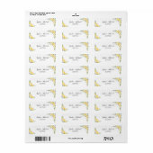 Elegant Geel Bloem Bruiloft Retouradres Label (Full Sheet)