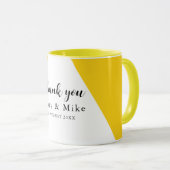 Elegant geel Bloemen Dank u Keramische Combo Mok (Voorkant rechts)