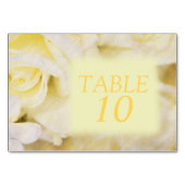 Elegant Geel Bloemen Tafel Nummer Kaart (Achterkant)