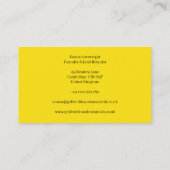 Elegant Geel Bloemen Visitekaartje (Achterkant)