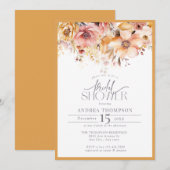 Elegant Geel Bloemen Vrijgezellenfeest Kaart (Voorkant / Achterkant)