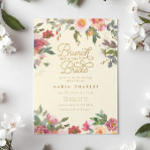 Elegant geel bloemengoud Vrijgezellenfeest brunch Kaart