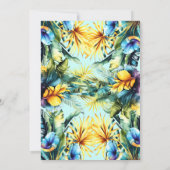 Elegant geel bloementropisch groen baby shower kaart (Achterkant)