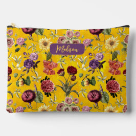 Elegant geel bloemmotief monogram etui